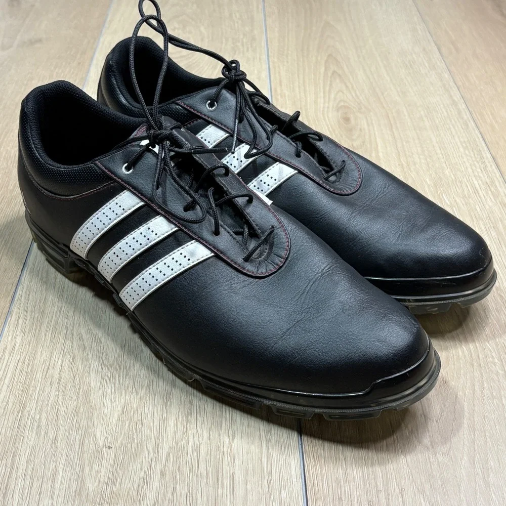 Adidas Tech Response Black White Leather Golf Shoes Men's Size 13 F33451